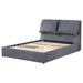 Coaster Laurel Upholstered Platform Bed with Pillow Headboard Charcoal Grey King