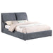 Coaster Laurel Upholstered Platform Bed with Pillow Headboard Charcoal Grey King