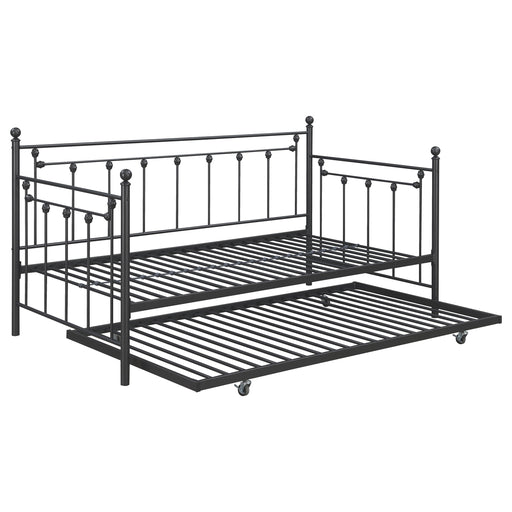 Coaster Nocus Spindle Metal Twin Daybed with Trundle Black