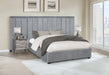 Coaster Arles Upholstered Bedroom Set Grey with Side Panels Eastern King