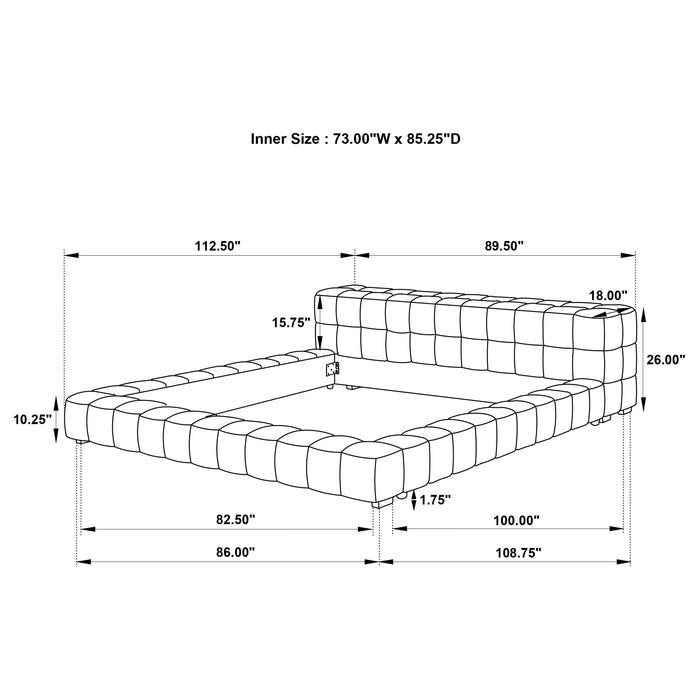 Trinity Upholstered  Platform Bed Spruce