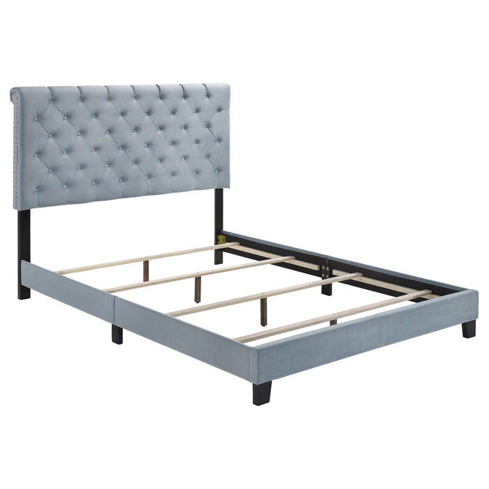 Coaster Warner Upholstered Bed Slate Blue King