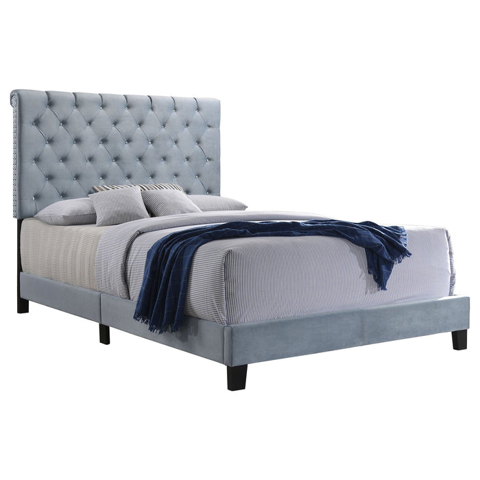 Coaster Warner Upholstered Bed Slate Blue King