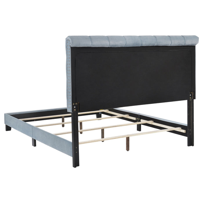 Coaster Warner Upholstered Bed Slate Blue King