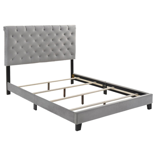 Coaster Warner Upholstered Bed Grey King