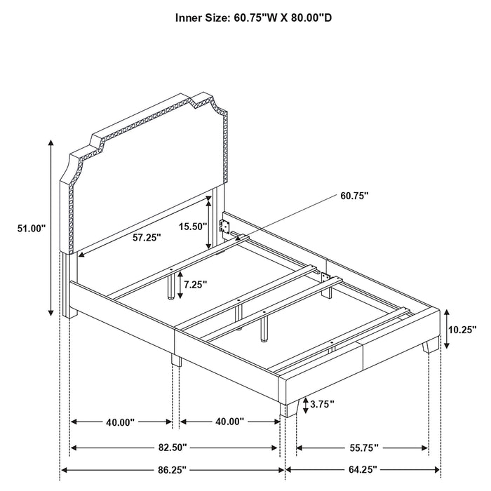 Tamarac Upholstered Full Panel Bed Grey