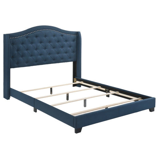 Sonoma Upholstered Full Wingback Bed Blue