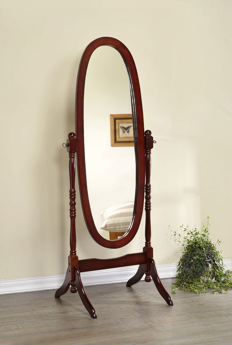 Coaster Foyet Oval Cheval Mirror Merlot Default Title