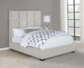 Coaster Panes Tufted Upholstered Panel Bed Beige King