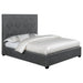 Coaster Bowfield Upholstered Bed with Nailhead Trim Charcoal King