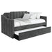 Coaster Kingston Upholstered Twin Daybed with Trundle Charcoal Default Title