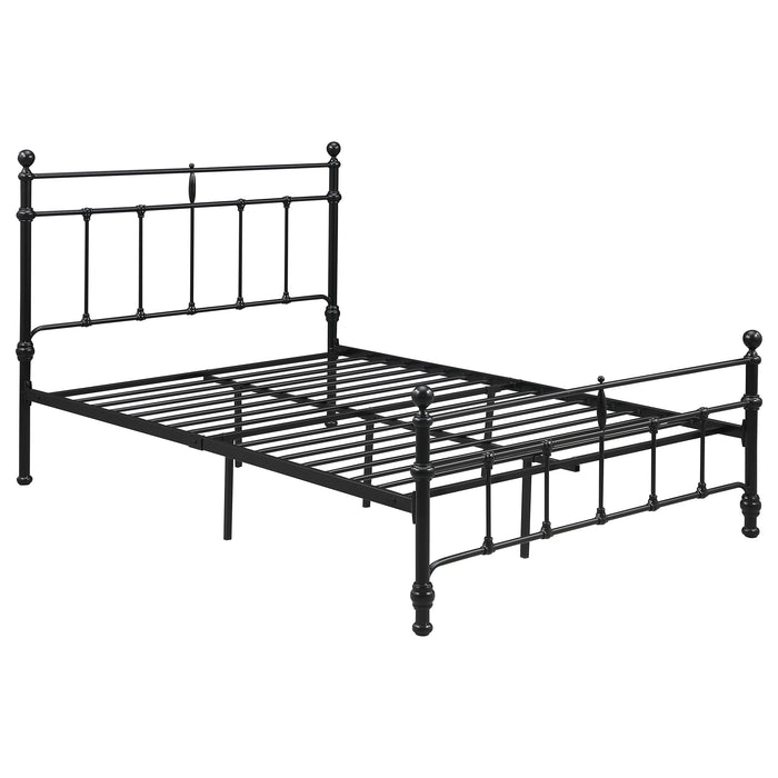 Novak 48-inch Metal Full Open Frame Bed Matte Black