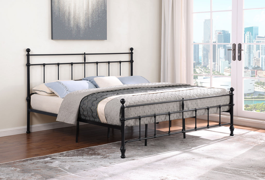 Novak 48-inch Metal Eastern King Open Frame Bed Matte Black