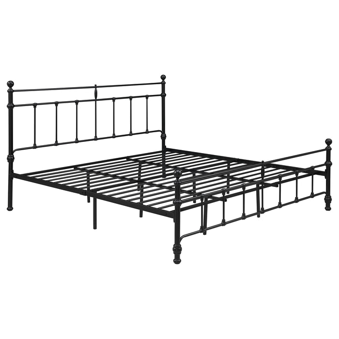 Novak 48-inch Metal Eastern King Open Frame Bed Matte Black