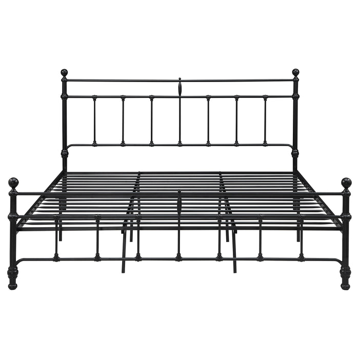 Novak 48-inch Metal Eastern King Open Frame Bed Matte Black