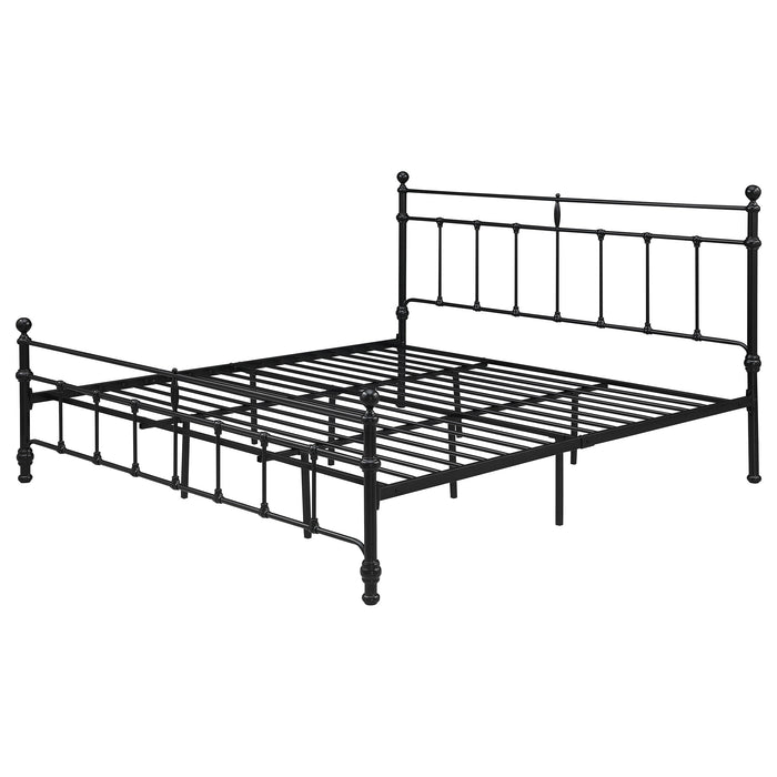 Novak 48-inch Metal Eastern King Open Frame Bed Matte Black