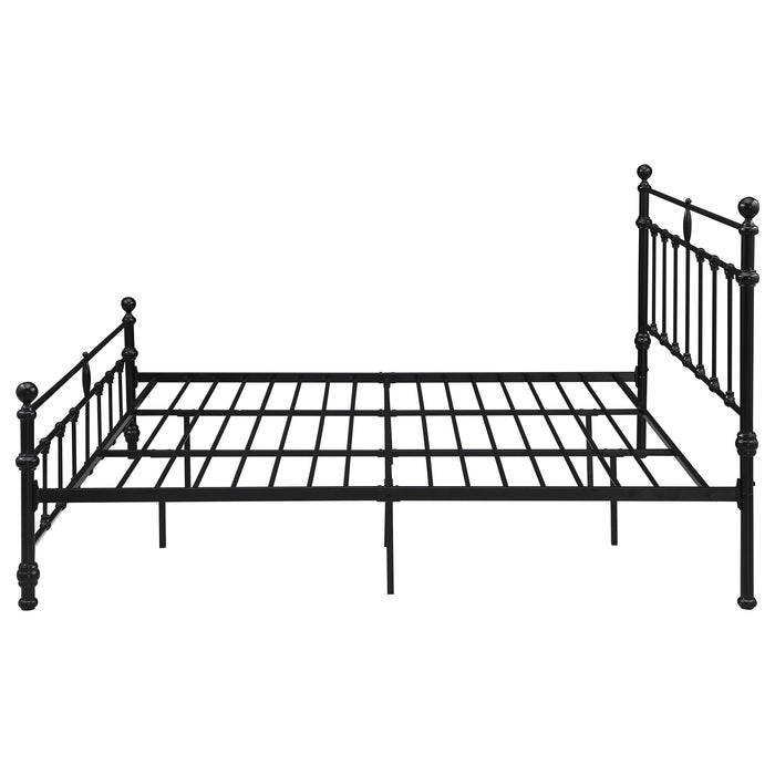 Novak 48-inch Metal Eastern King Open Frame Bed Matte Black