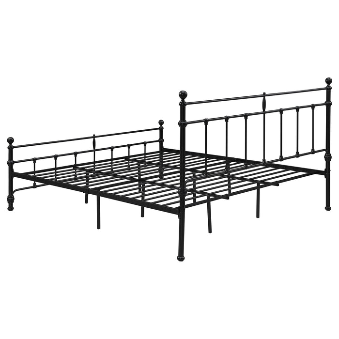 Novak 48-inch Metal Eastern King Open Frame Bed Matte Black