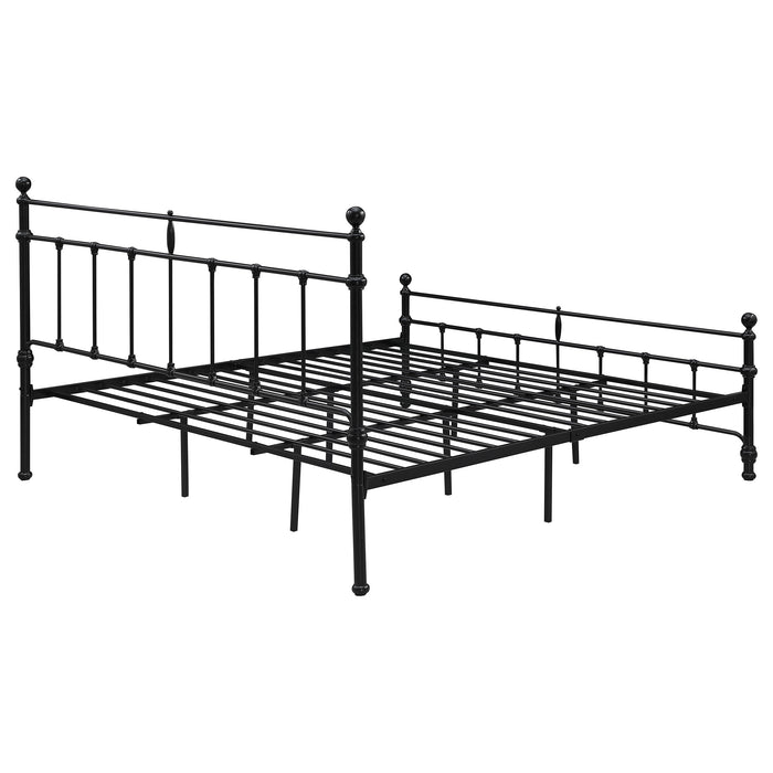 Novak 48-inch Metal Eastern King Open Frame Bed Matte Black