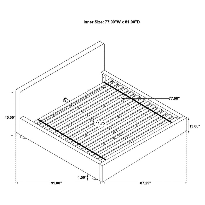 Coaster Gregory Upholstered Platform Bed Graphite Full