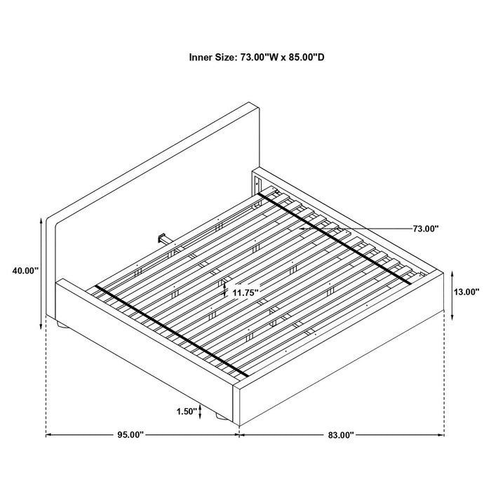 Coaster Gregory Upholstered Platform Bed Graphite Full