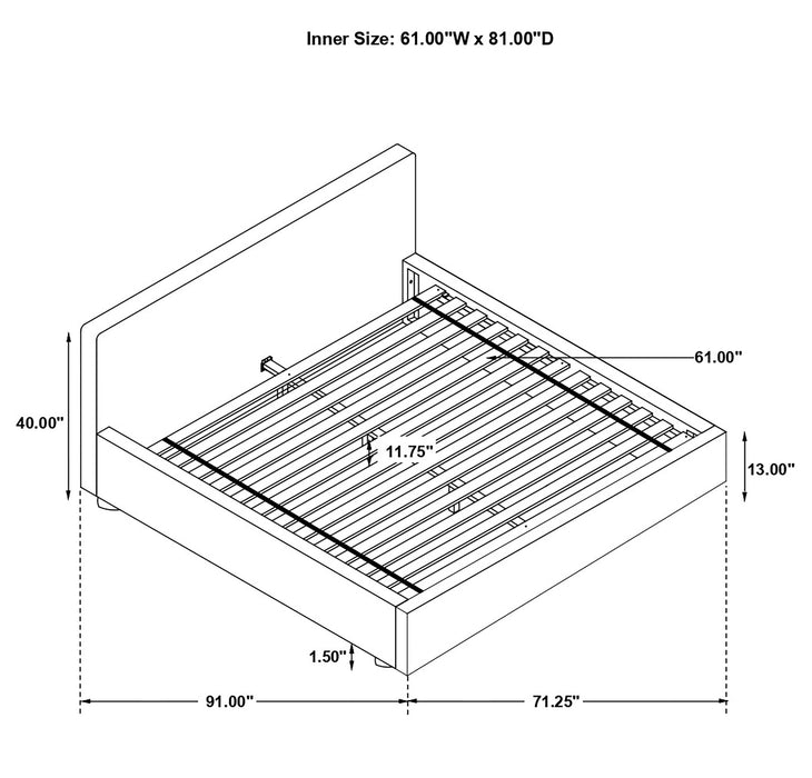 Coaster Gregory Upholstered Platform Bed Graphite Full