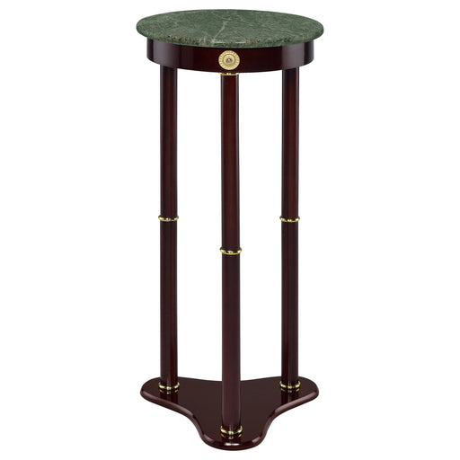 Coaster Edie Round Marble Top Accent Table Merlot Default Title