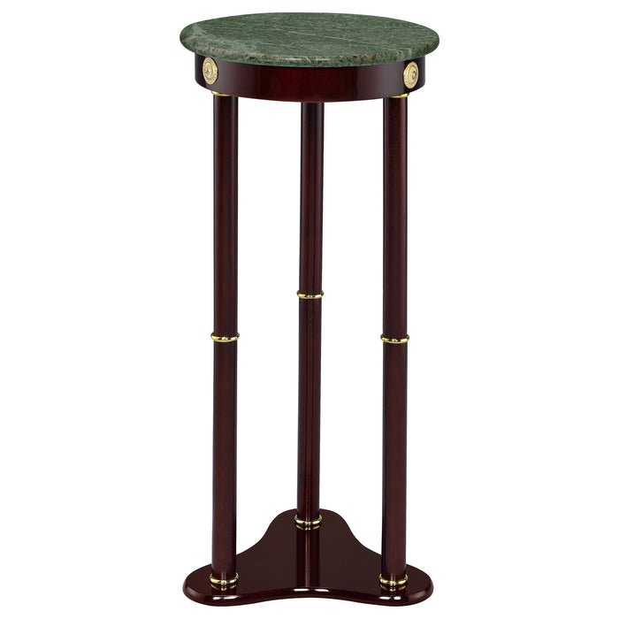 Coaster Edie Round Marble Top Accent Table Merlot Default Title