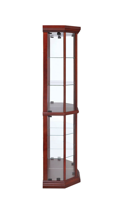 Coaster Appledale 6-shelf Corner Curio Cabinet Medium Brown Default Title