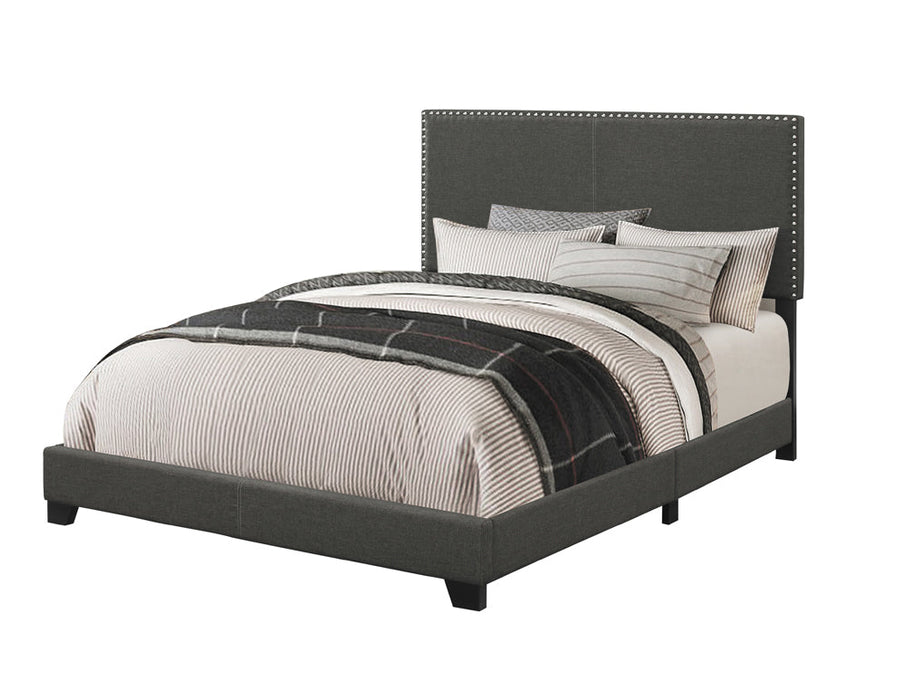 Coaster Boyd Upholstered Bed with Nailhead Trim Charcoal Full