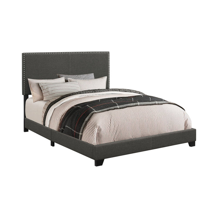 Coaster Boyd Upholstered Bed with Nailhead Trim Charcoal Twin