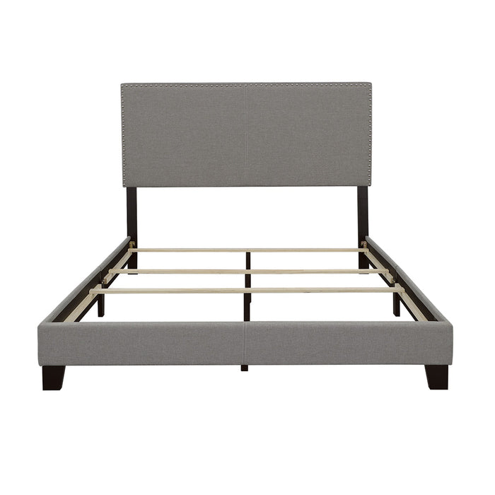 Coaster Boyd Upholstered Bed with Nailhead Trim Grey Twin