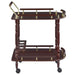 Coaster Palmer 2-tier Serving Cart Merlot and Brass Default Title