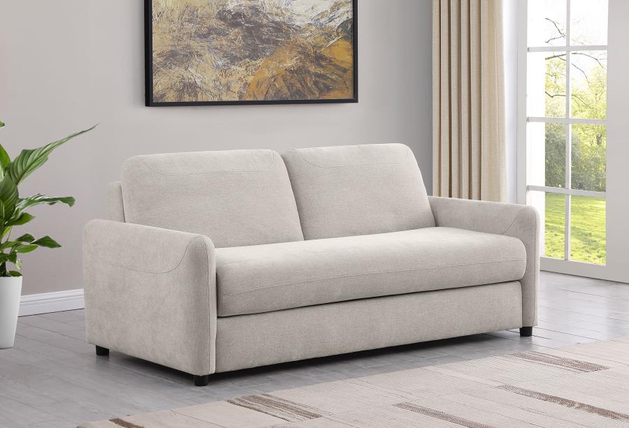 Rylie Upholstered Sofa Sleeper with Queen Mattress Beige