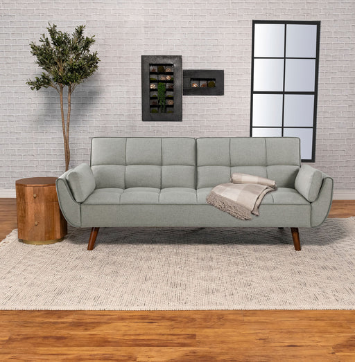 Coaster Caufield Upholstered Buscuit Tufted Covertible Sofa Bed Grey Default Title