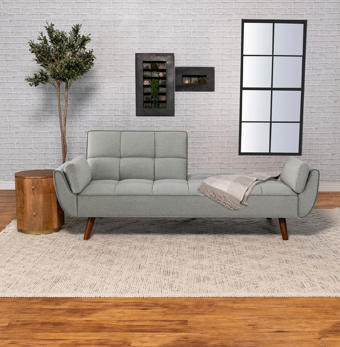 Coaster Caufield Upholstered Buscuit Tufted Covertible Sofa Bed Grey Default Title