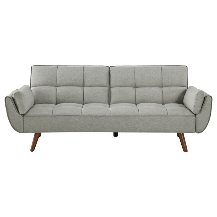 Coaster Caufield Upholstered Buscuit Tufted Covertible Sofa Bed Grey Default Title