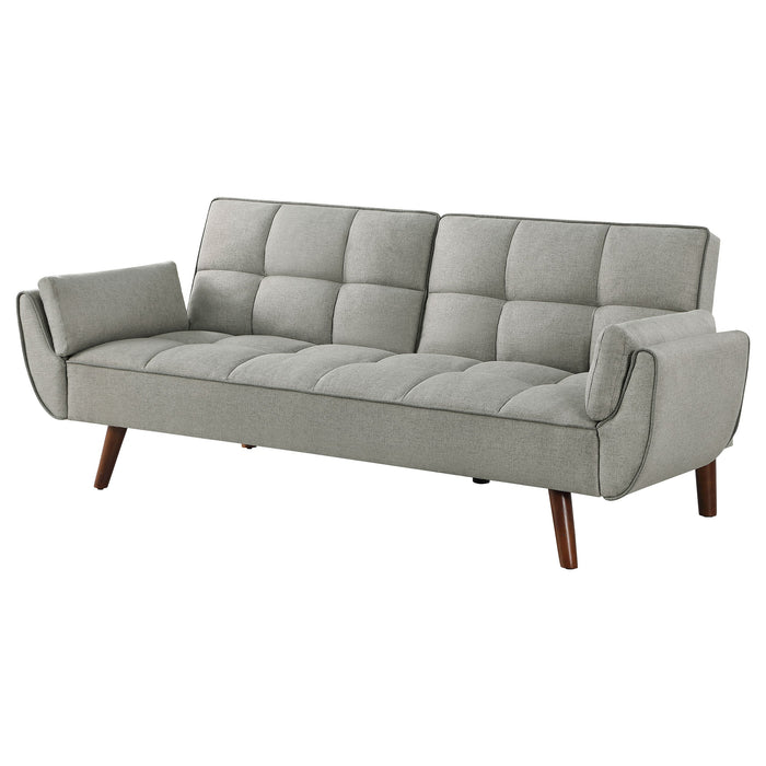 Coaster Caufield Upholstered Buscuit Tufted Covertible Sofa Bed Grey Default Title