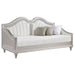 Coaster Evangeline Upholstered Twin Daybed with Faux Diamond Trim Silver and Ivory Default Title