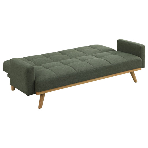 Coaster Kourtney Upholstered Track Arms Covertible Sofa Bed Sage Green Default Title