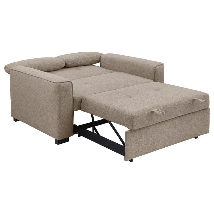 Edith Upholstered Convertible Sleeper Sofa Bed Beige