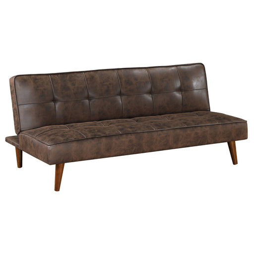 Coaster Jenson Multipurpose Upholstered Tufted Convertible Sofa Bed Saddle Brown Brown