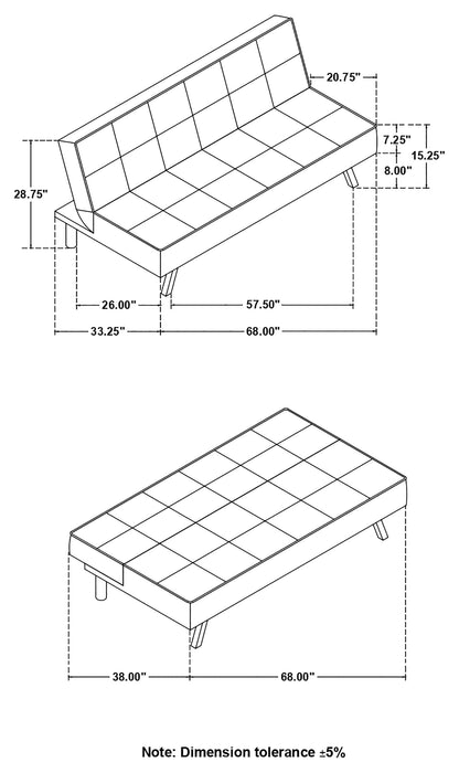 Coaster Joel Upholstered Tufted Sofa Bed Default Title