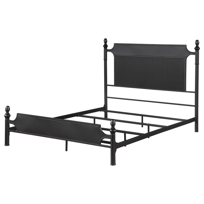 Cameron 51-inch Metal  Panel Bed Black