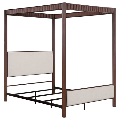 Zimmerlee 89-inch Metal Eastern King Canopy Bed Rust Brown