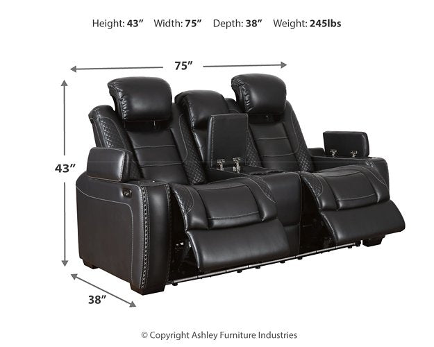 Party Time Power Reclining Loveseat with Console