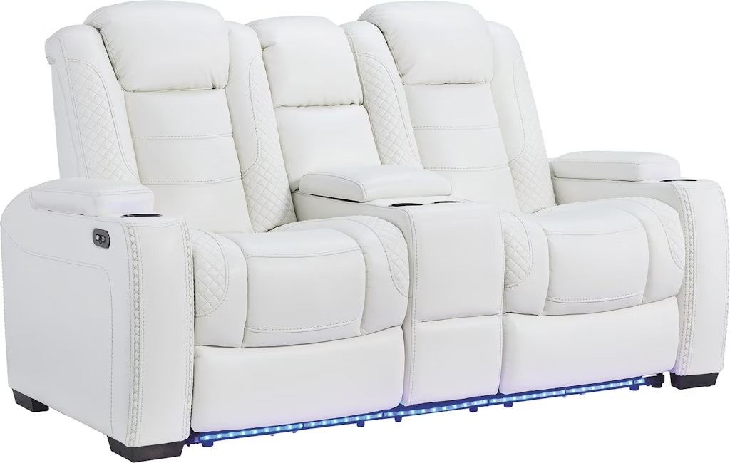 Party Time Power Reclining Loveseat with Console