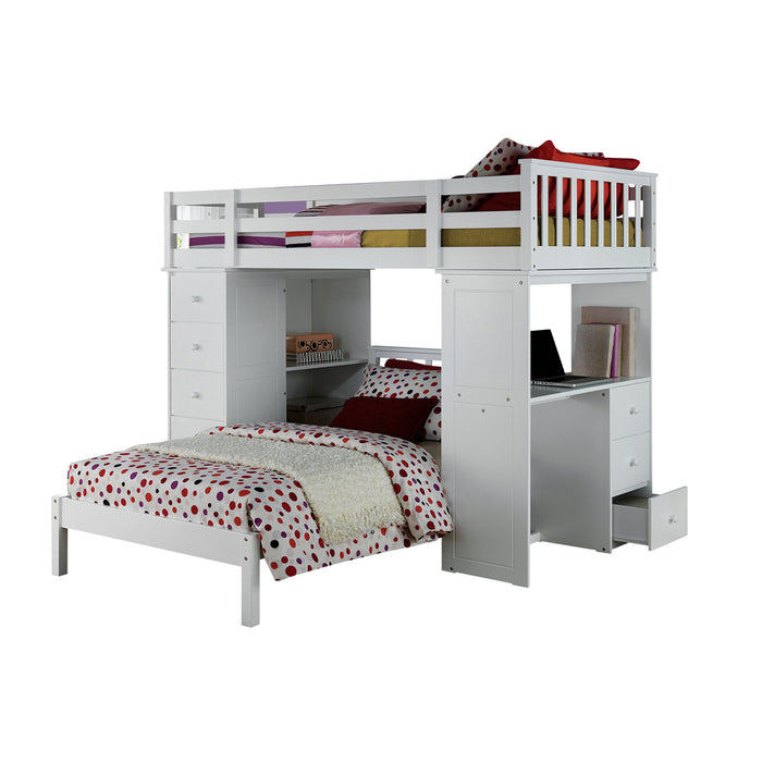 Freya Teenager Solid Wood Twin Loft Bed with Storage