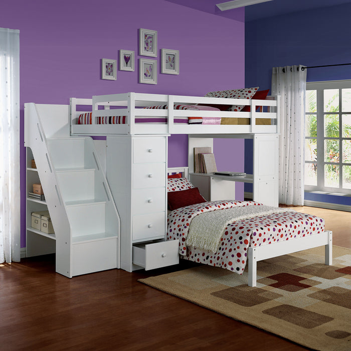 Freya Teenager Solid Wood Twin Loft Bed with Storage