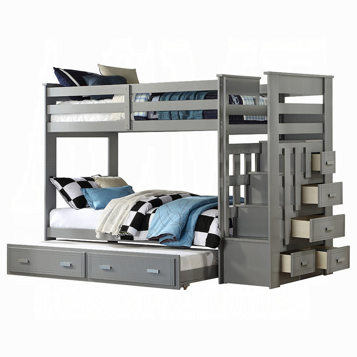 Allentown Teenager Solid Wood Bunk Bed with Trundle & Storage